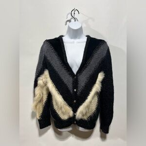 Callisto‎ Designer Knits Fur/Suede Sweater Made in Italy Women’s Size Large